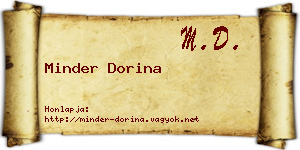 Minder Dorina névjegykártya